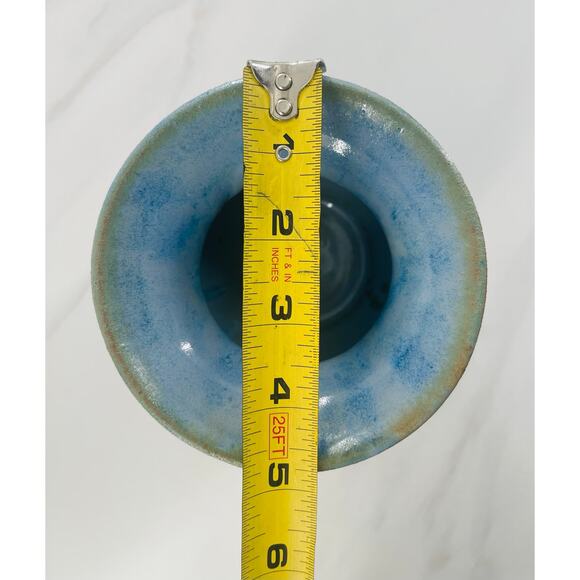 Blue Small Handmade Pottery Vase Home Decor - Picture 7 of 8